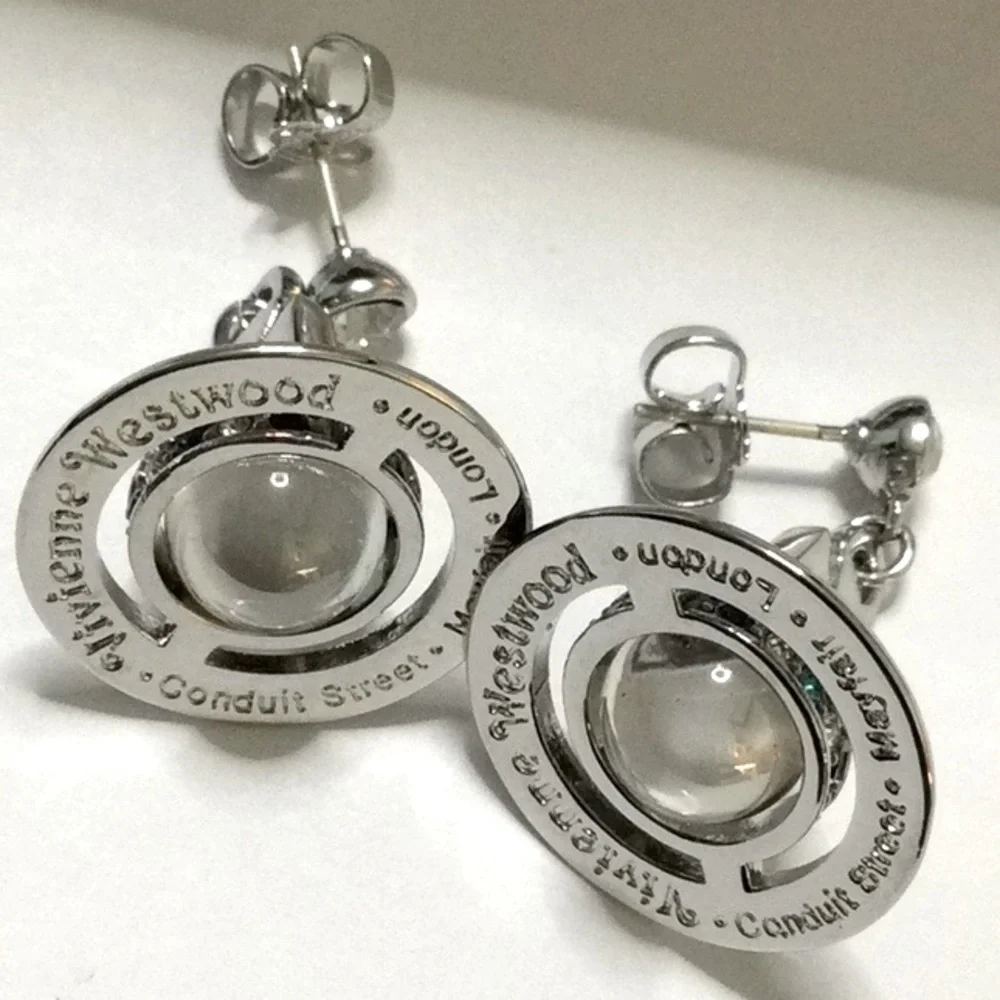Sold out Vivienne Westwood Silver tone crystal drop earrings - Picture 7 of 7